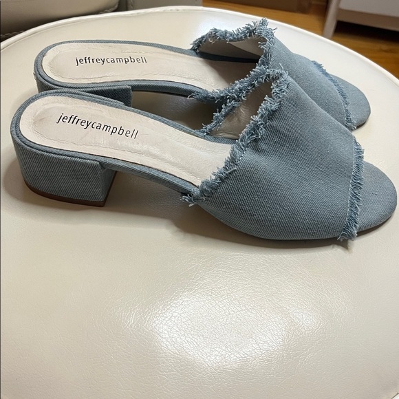 Anthropologie Jeffery Campbell Denim Slides Size 9 - Picture 5 of 12